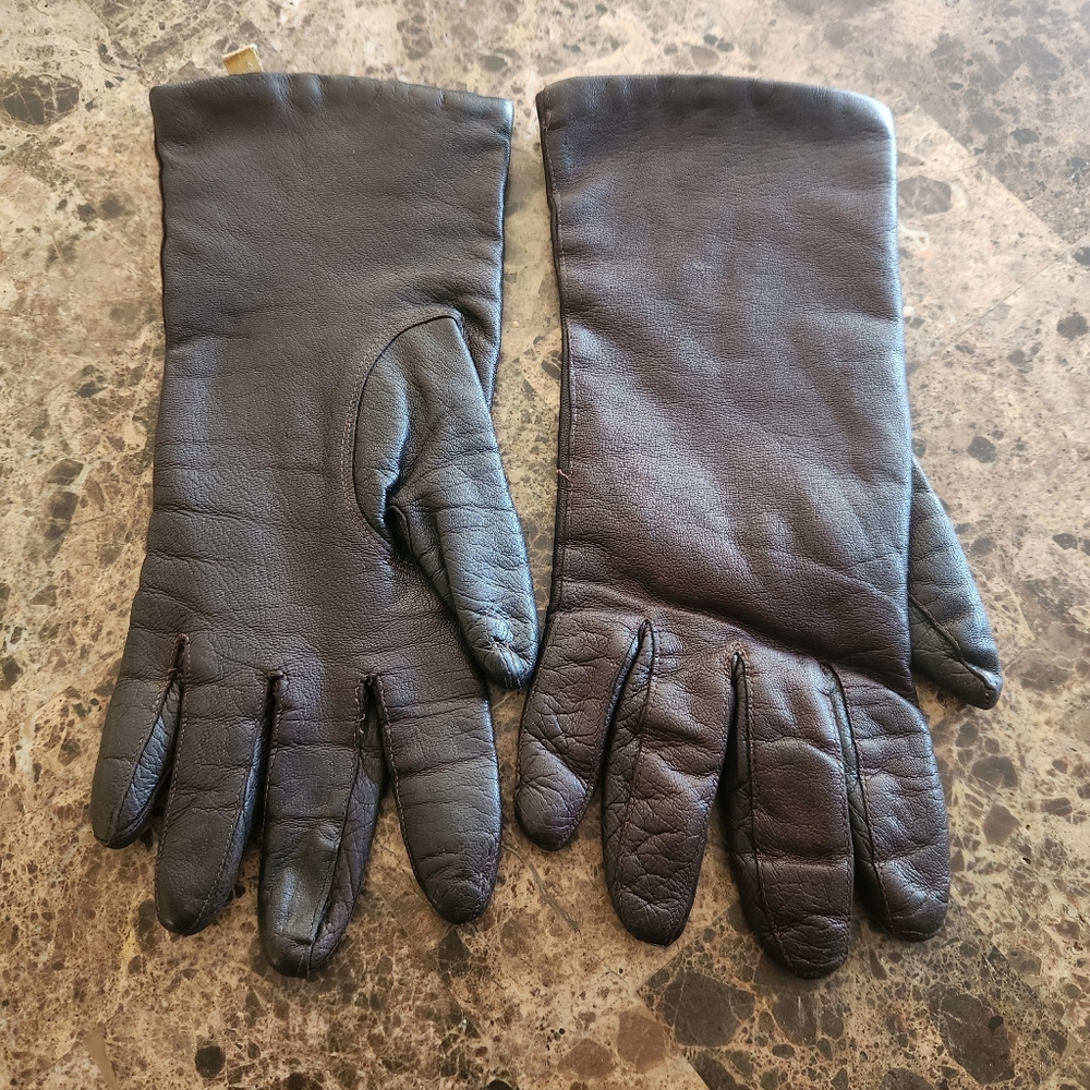 Vintage Brown Gloves Made In Italy  WPL 13736 Size 7.5